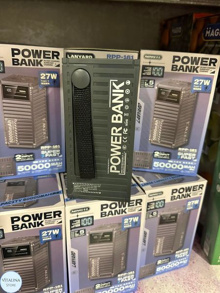 Powerbank Remax RPP-161 50000mAh PD + QC3.0 (PD+QC 27W+22.5W) Повербанк із швидкою зарядкою Remax RPP-161  фото