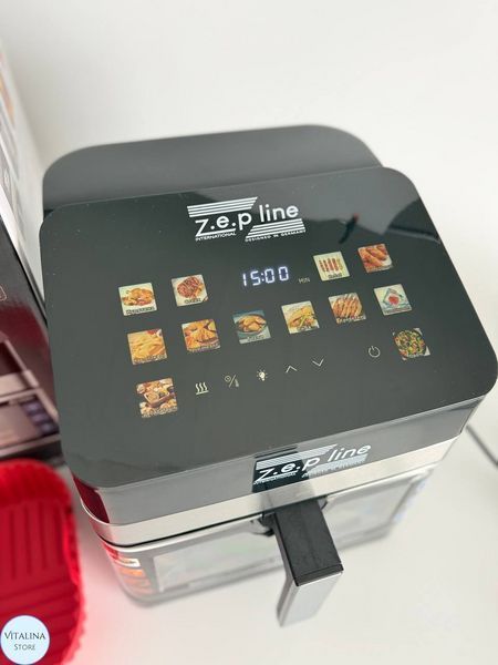 Мультифункціональна аерофритюрниця Zepline ZP-00343 на 13 л 4200 Вт 12 програм з віконцем та силіконовою формою Zepline ZP-00343 фото